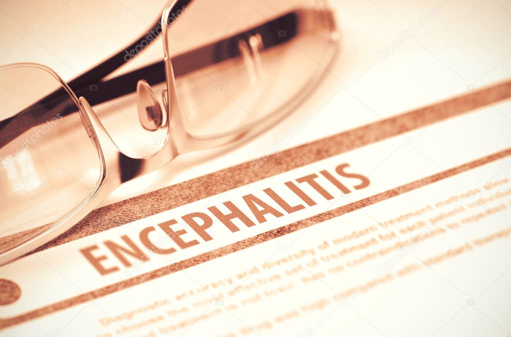 Diagnosis - Encephalitis. Medicine Concept. 3D Illustration.