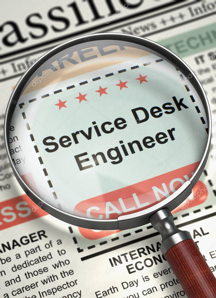 We Are Hiring Service Desk Engineer 3d Stock Photo