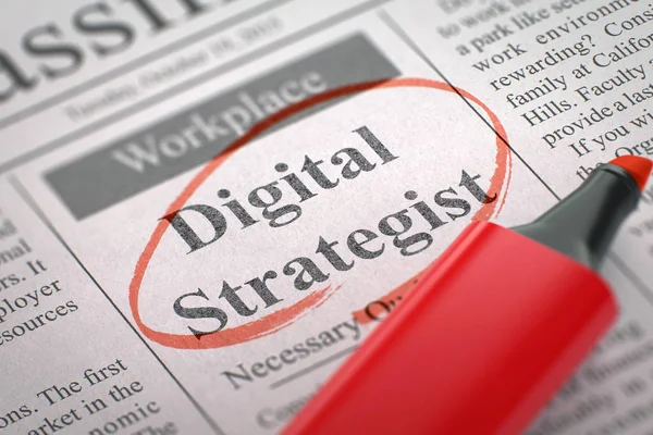 Digitaal strateeg gezocht. 3D. — Stockfoto