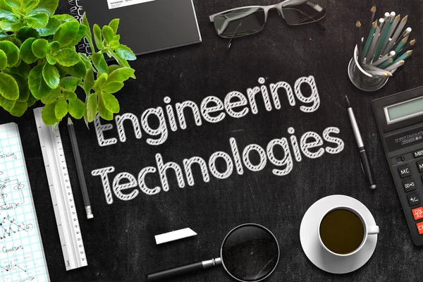 Engineering Technologies on Black Chalkboard. 3D Rendering. — Stock Photo, Image