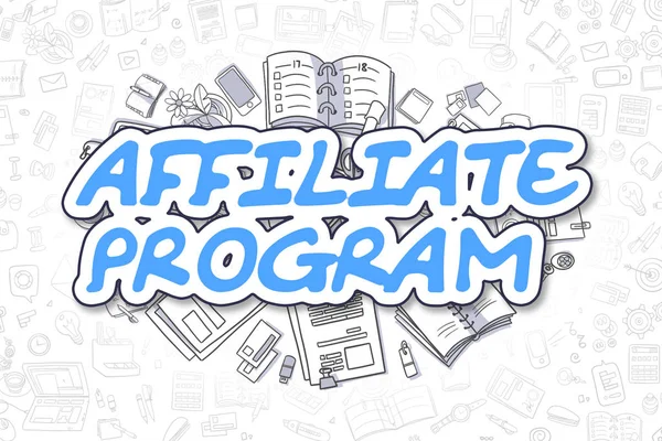 Affiliate Program - Doodle Blue Text. Business Concept. — Stock Photo, Image