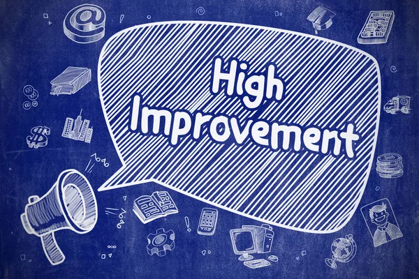 High Improvement - Doodle Illustration on Blue Chalkboard. — Stock Photo, Image