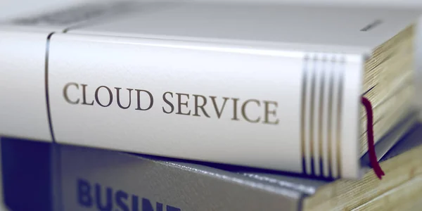 Cloud servicekonceptet. Bokens titel. 3D. — Stockfoto