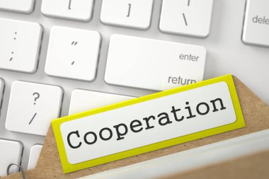 Arşiv yer imleri işbirliği ile kart dizinin. 3D.