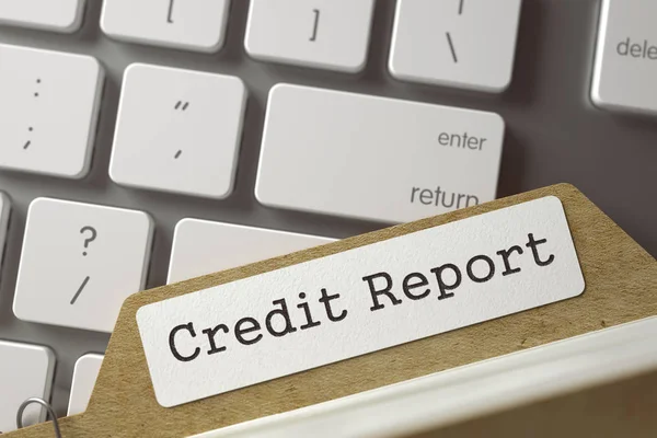 Sort Index Card with Credit Report. 3D. — Stock Photo, Image