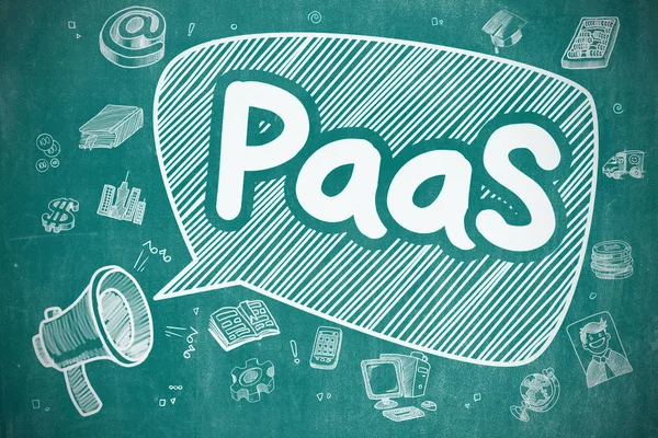 PaaS - Hand Drawn Illustration on Blue Chalkboard. — Stock Photo, Image