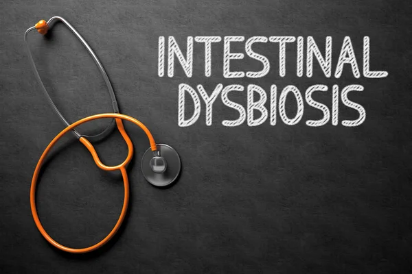 Disbiosis intestinal - Texto en pizarra. Ilustración 3D . —  Fotos de Stock