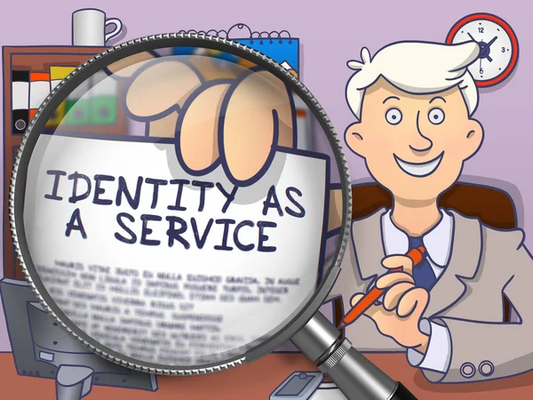 Identidad como servicio a través de lupa. Diseño de Doodle . — Foto de Stock