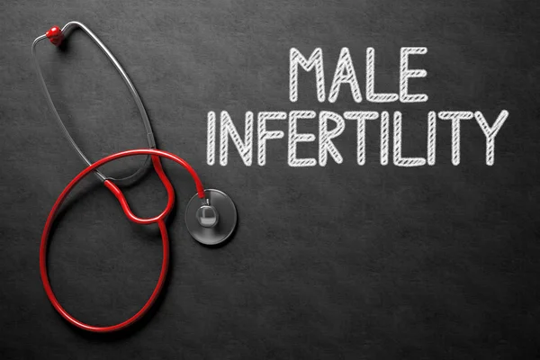 Conceito de infertilidade masculina em Chalkboard. Ilustração 3D . — Fotografia de Stock