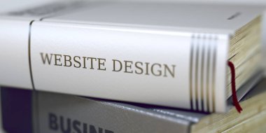 Kitap başlığı sırtta - Web sitesi tasarımı. 3D.