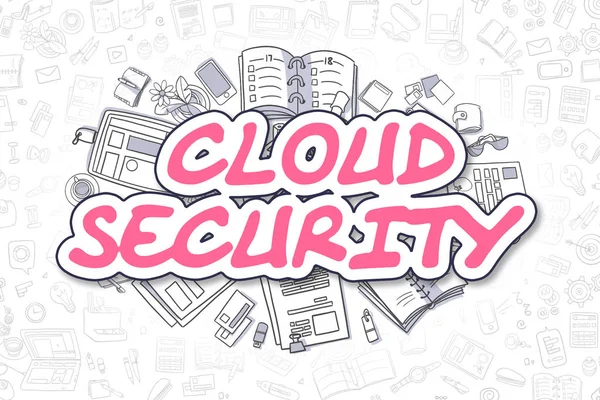 Cloud Security - Doodle purpurová Text. Obchodní koncept. — Stock fotografie