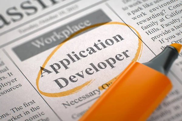 Vi är anställa Application Developer. 3D. — Stockfoto