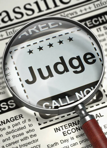 Judge Hiring Now. 3D. — Stock Photo, Image