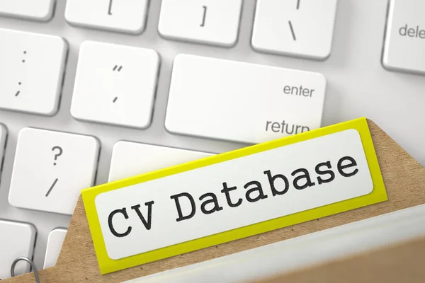 Scheda File con Iscrizione CV Database. 3D . — Foto Stock