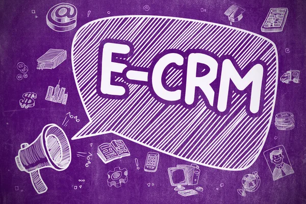 E-Crm-보라색 칠판에 만화 그림. — 스톡 사진