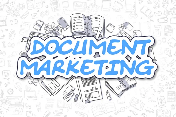 Document Marketing - Doodle Blue Word (en inglés). Concepto de negocio . —  Fotos de Stock