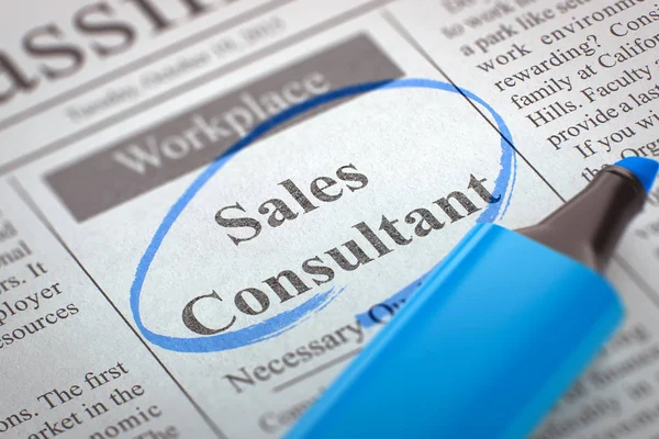 Vacature Sales Consultant. 3D. — Stockfoto