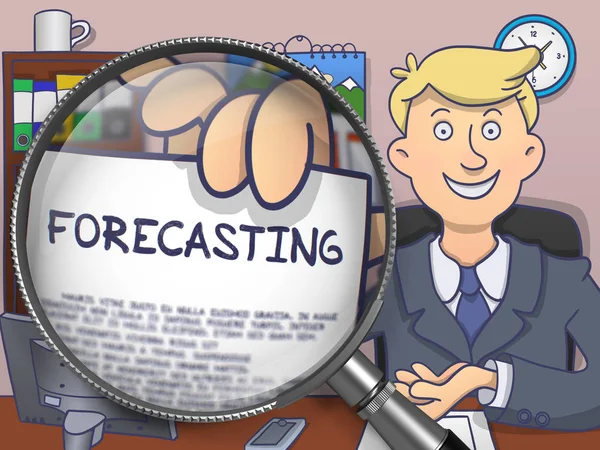 Forecasting through Magnifier. Doodle Design. — Stock Photo, Image