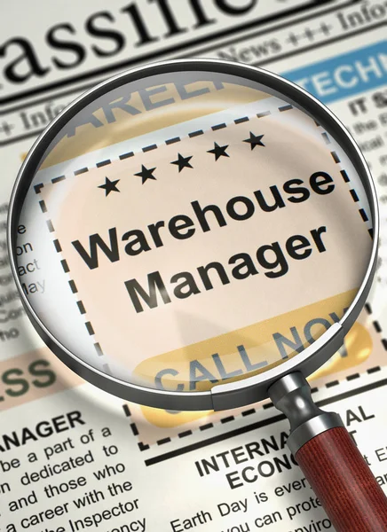 Now Hiring Warehouse Manager. 3D. — Stock Photo, Image