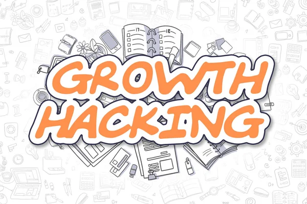 Growth Hacking - Cartoon Orange Text (en inglés). Concepto de negocio . — Foto de Stock