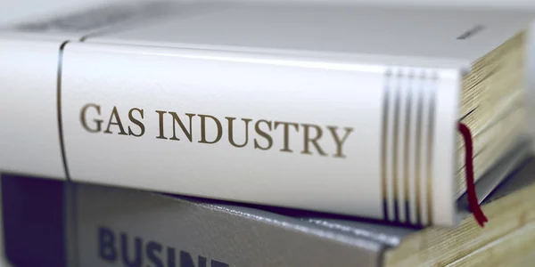 Gás Industry Concept on Book Title (em inglês). 3D . — Fotografia de Stock