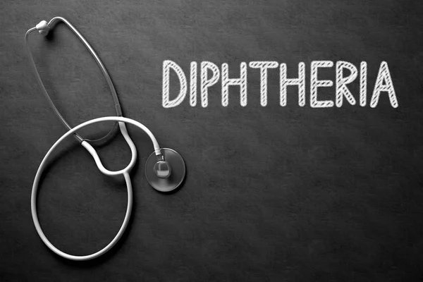 Diphtheria - Teks di Chalkboard. Ilustrasi 3D . — Stok Foto