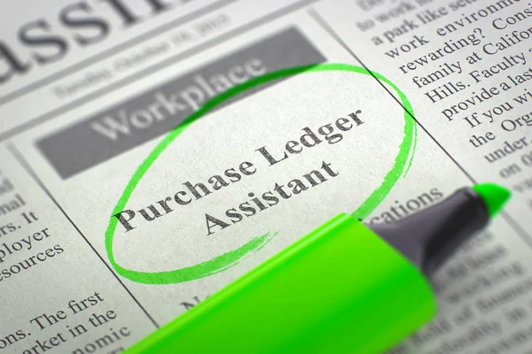 Purchase Ledger Assistant Job Vacancy. 3D. — Stock Photo, Image