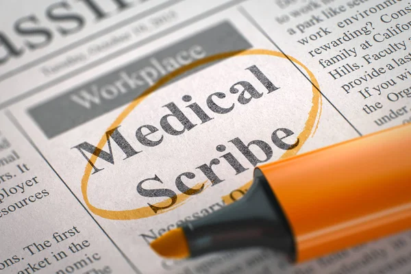 Medical Scribe Offre d'emploi. 3D . — Photo