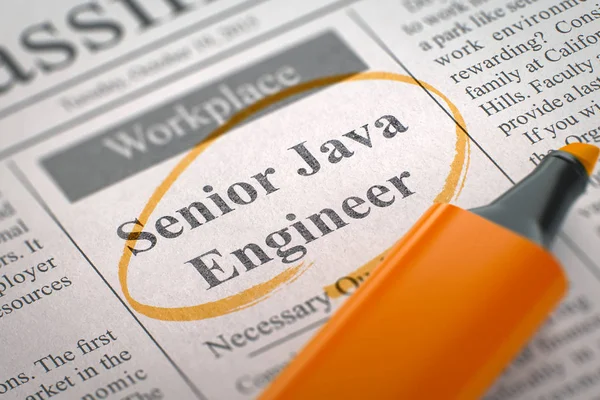 Jobb öppning Senior Java ingenjör. 3D. — Stockfoto