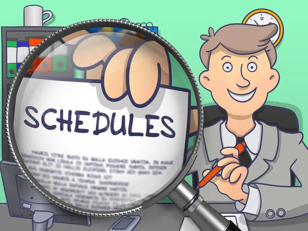 Schedules through Lens. Doodle Concept. — Stock Photo, Image