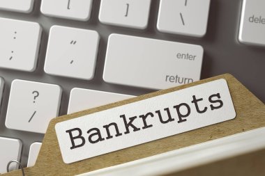 Klasör dizini yazıt Bankrupts ile. 3D.