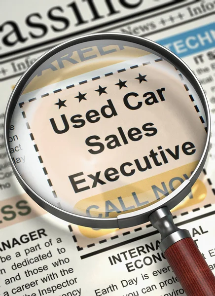 Used Car Sales Executive Hiring Now. 3D.