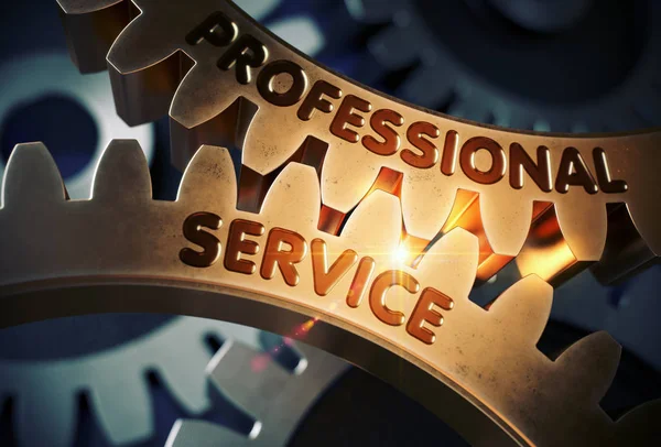 Professionell Service på gyllene Gears. 3D illustration. — Stockfoto