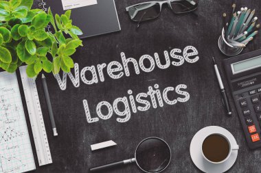 Depo lojistik kara kara tahta üzerinde. 3D render.