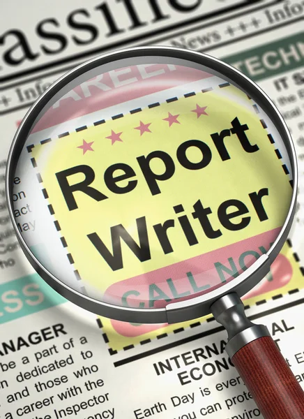 Report Writer Job Vacancy. 3D. — Stock Photo, Image
