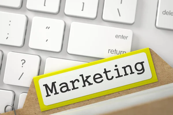 Registro Cartelle con Iscrizione Marketing. 3D . — Foto Stock