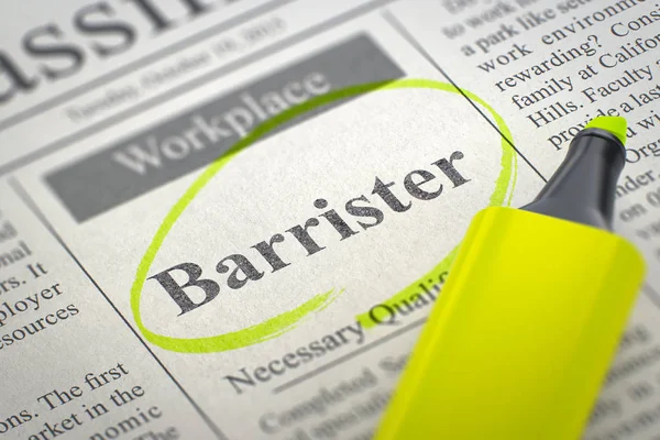Barrister Job Vacancy. 3D. — Stock Photo, Image