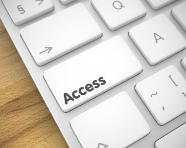 Access - beyaz klavye tuş takımı üzerinde yazıt. 3D.