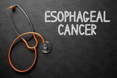 Chalkboard with Esophageal Cancer. 3D Illustration. clipart