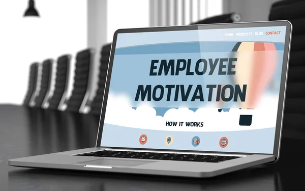 Employee Motivation on Laptop in Conference Room. 3D. — Stock Photo, Image