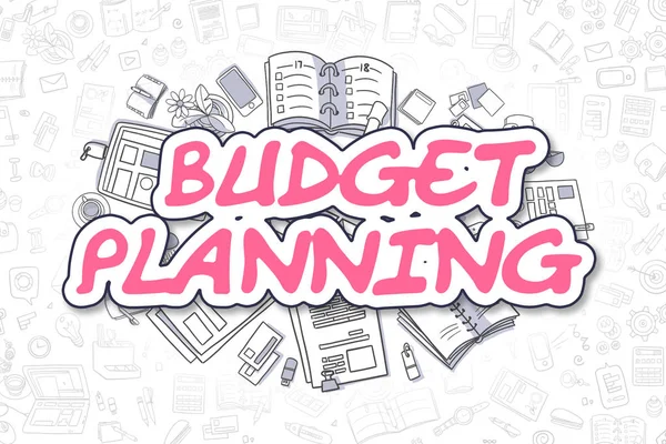 Begroting Planning - Cartoon Magenta tekst. Bedrijfsconcept. — Stockfoto