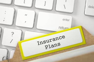 Sıralama dizin kartı yazıt sigorta planları ile. 3D.