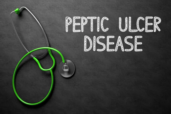 Peptic Ulcer ziekte op schoolbord. 3D illustratie. — Stockfoto