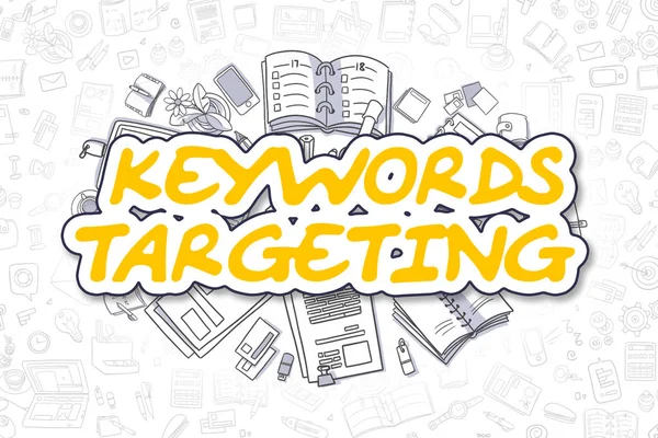 Keywords Targeting - Cartoon Yellow Text. Business Concept. — Stock Photo, Image