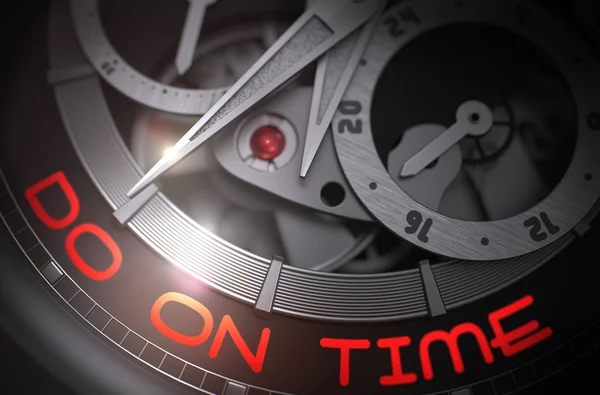 Pünktlich sein - der Mechanismus der modischen Armbanduhr. 3d. — Stockfoto