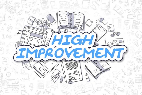 High Improvement - Doodle Blue Text. Business Concept. — Stock Photo, Image