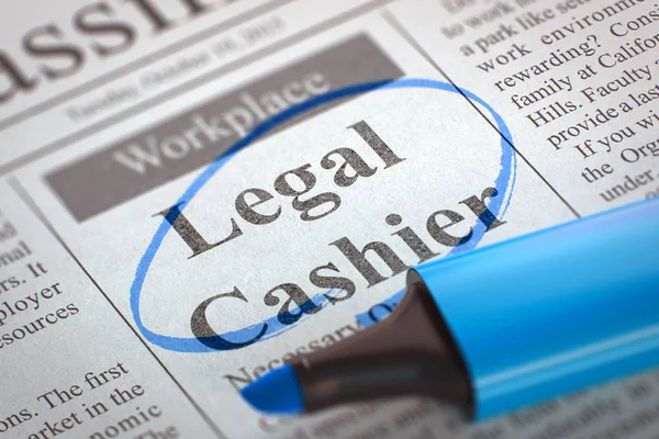 Now Hiring Legal Cashier. 3D. — Stock Photo, Image