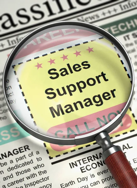 Nu het inhuren van Sales Support Manager. 3D. — Stockfoto