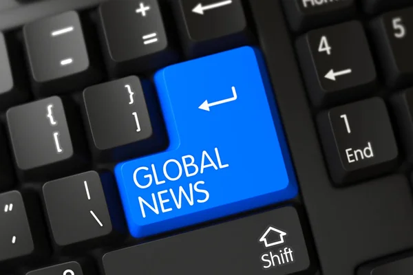 Global News - Computer Keypad. 3D. — Stock Photo, Image