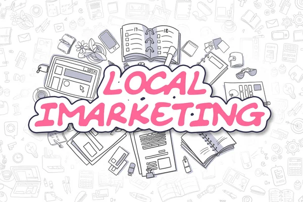 Local Imarketing - Cartoon Magenta Text. Business Concept. — Stock Photo, Image
